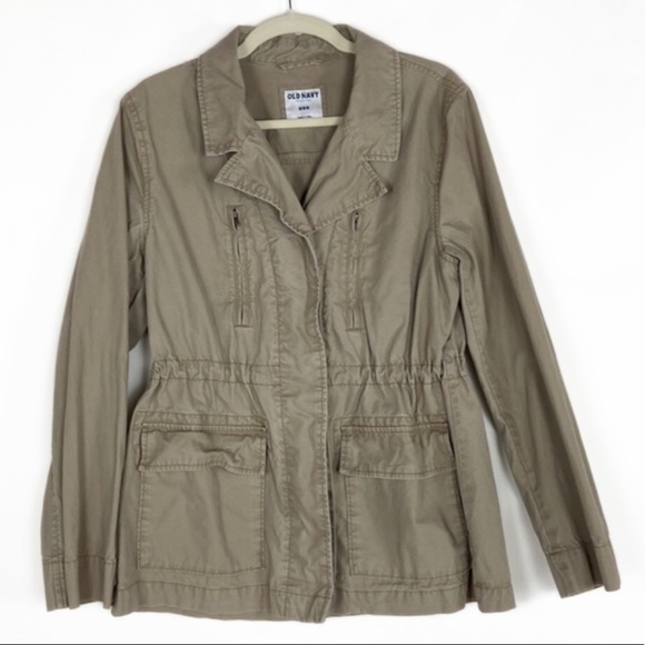 Old Navy Jackets & Blazers - Old Navy 100% Cotton Long Field Jacket Surplus Khaki Tan Utility Spring Coat